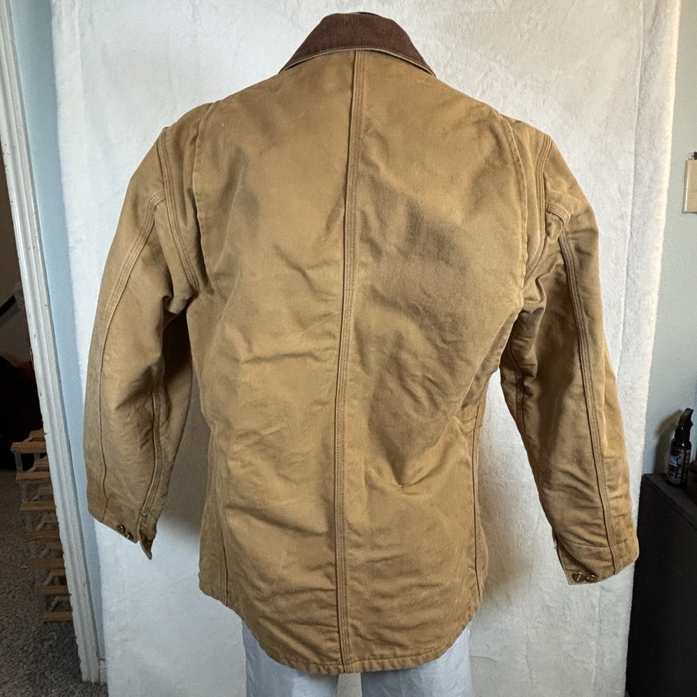 VTG Carhartt Chore Coat Blanket Lined Duck Canvas Jacket Brown 44 Gorpcore 6BLCT - Picture 2 of 8